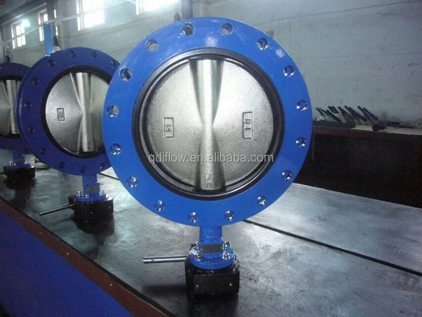 DIN PN16 Wafer Type with IP65 Butterfly Valve Gear Box