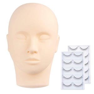 Eyelash mannequin head with practice lashes Rubber practice makeup head Manikin head