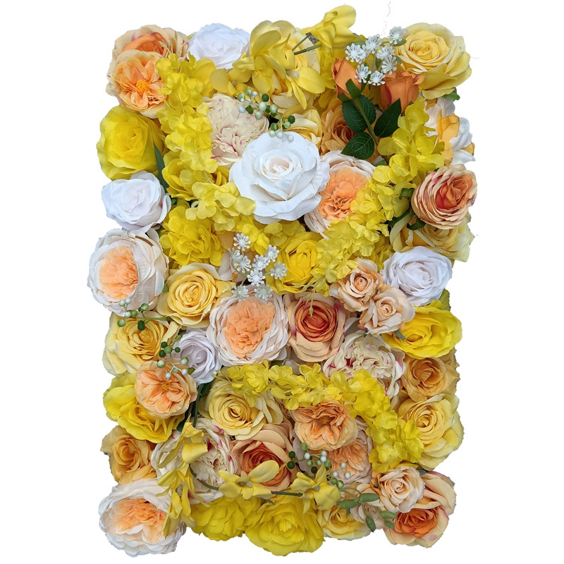 Silk Backdrop Wedding Decoration Peony Hydrangea Rose Decor Panels 40x60cm Artificial Plastic Grid Flower Wall Panel