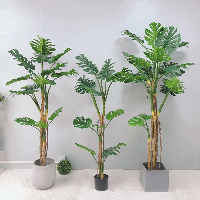 Wholesale Greenery Cactus Bamboo Yucca Small Potted Set  Taro Indoor Bonsai Trees Outdoor Artificial Plant