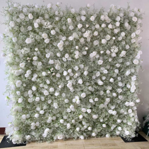 Wedding Decor 5d Roll Up Cloth Walls Baby Breath Artificial Silk Flower Wall Backdrop