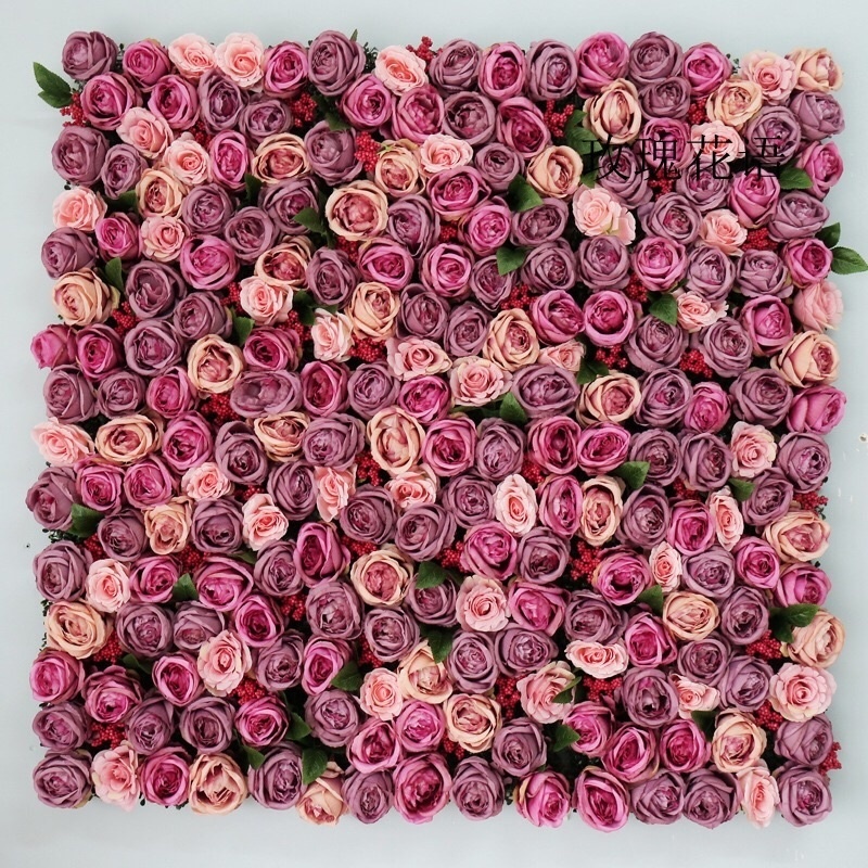 Wholesale Decor 40x60 Cm Purple Wedding  Decoration Artificial Backdrop Flowers Wall For Wedding Decor