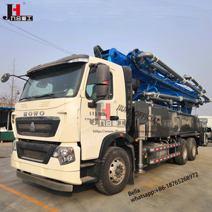 Professional design truck mounted concrete pump with low price , JIUHE Brand Mobile Trailer Concrete Pump 56m manufacturer