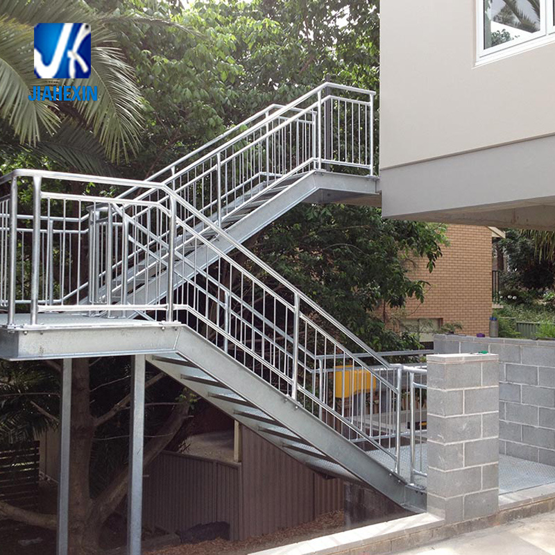 Qingdao manufacturer prefabricated Indoor/outdoor staircase exterior/ interior galvanized steel stringer metal steel stairs