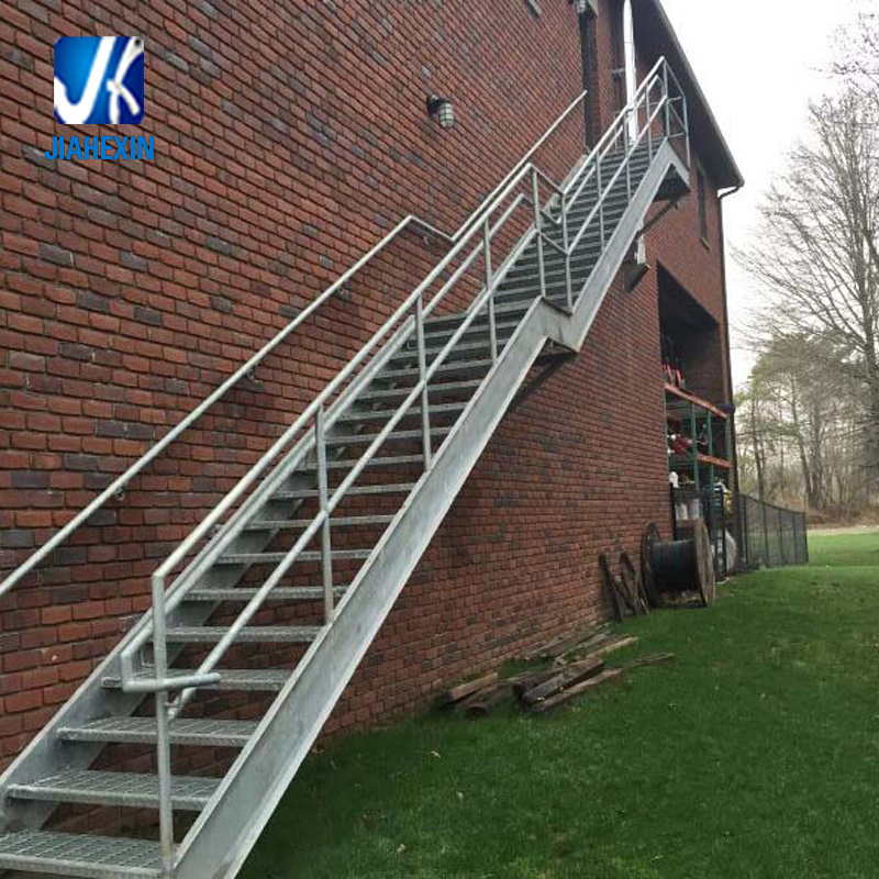 Qingdao manufacturer prefabricated Indoor/outdoor staircase exterior/ interior galvanized steel stringer metal steel stairs