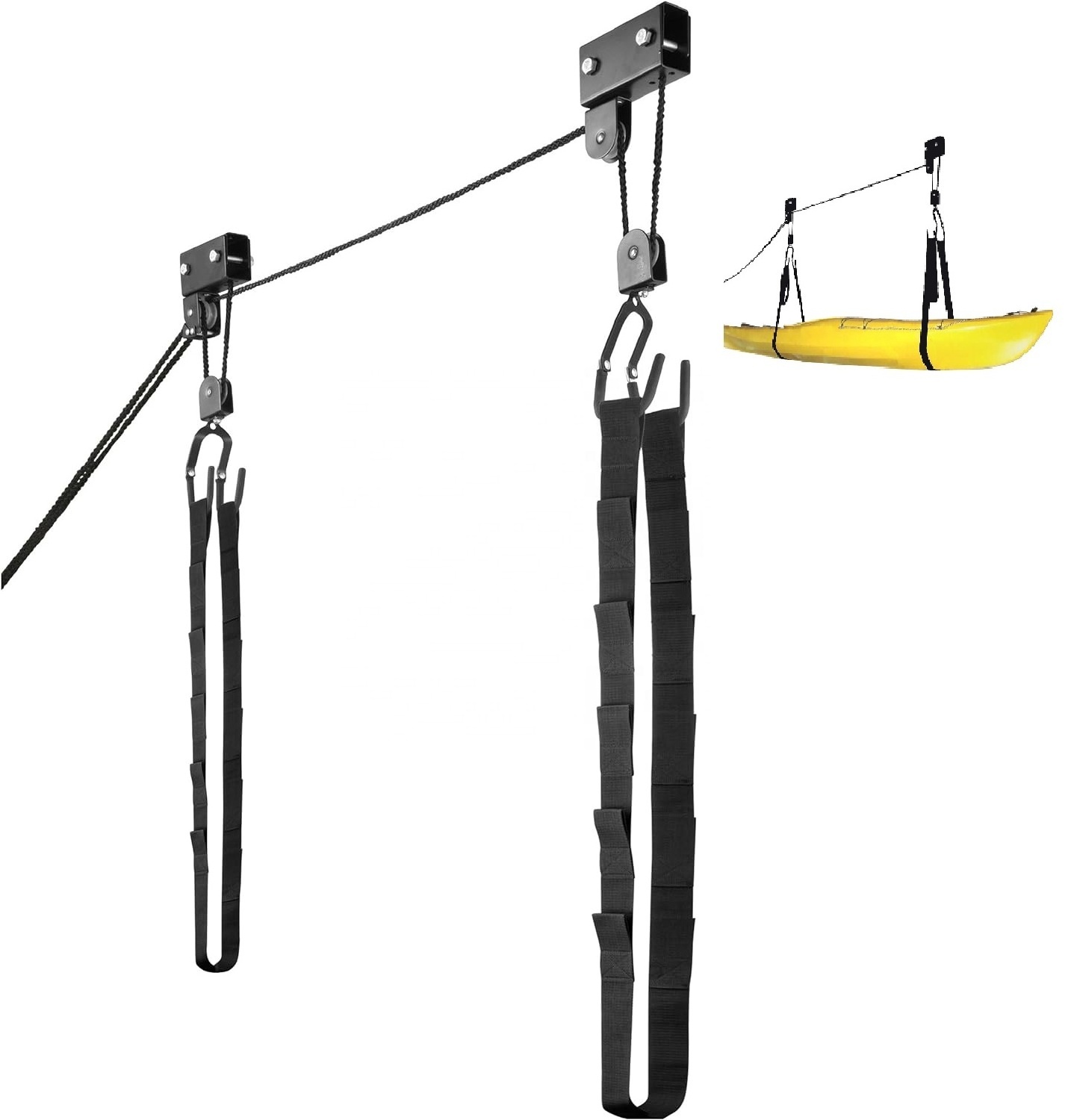 Kayak Hoist Lift /Overhead Pulley System Kayak Storage Hoist with 125lb Capacity for Canoes, Bikes, Ladders