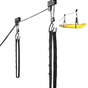 Kayak Hoist Lift /Overhead Pulley System Kayak Storage Hoist with 125lb Capacity for Canoes, Bikes, Ladders