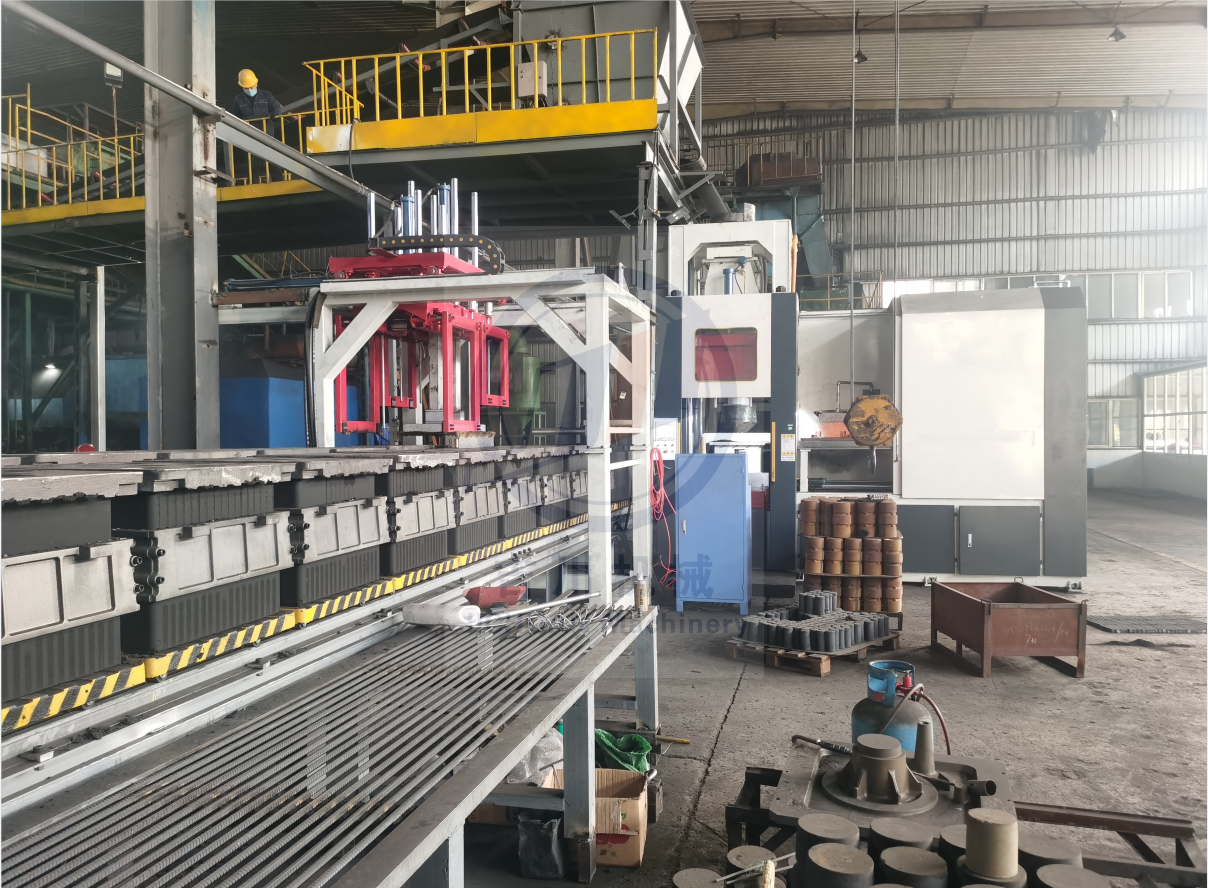 Pulleys and auto parts production line fully automatic horizontal and vertical green sand molding machine