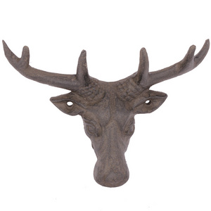 cast iron deer head shape coat hook for home decoration