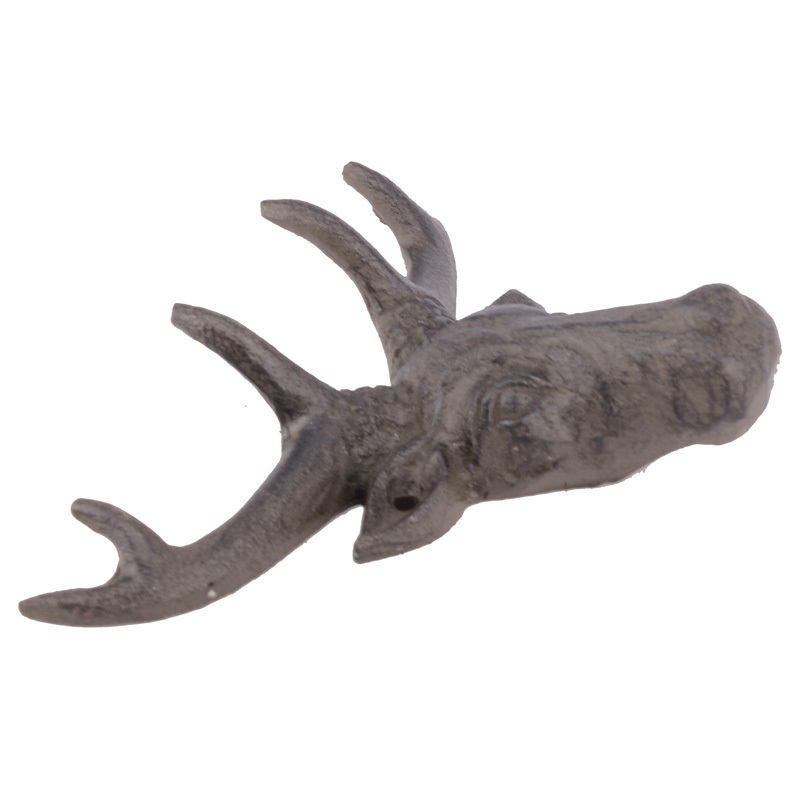 cast iron deer head shape coat hook for home decoration