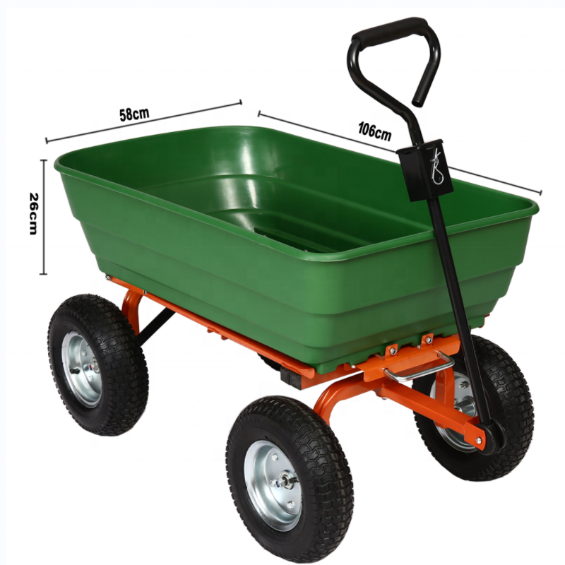 Jindeshun 225L capacity gorilla carts heavy-duty garden  poly dump cart best garden dump cart