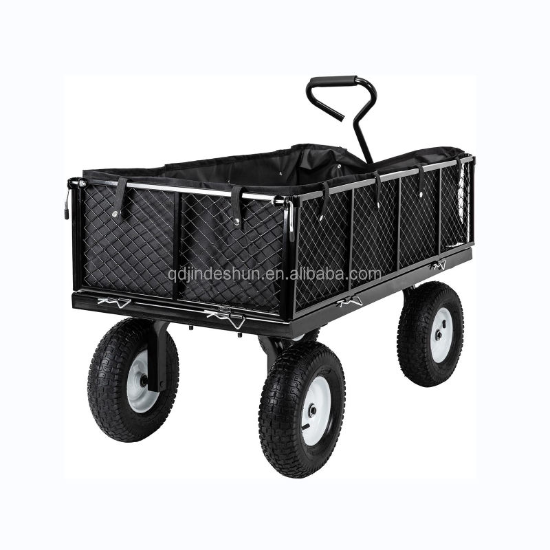 TC1840A Outdoor heavy load 250kg 4 wheel yard uility metal garden cart tool garden trolley cart