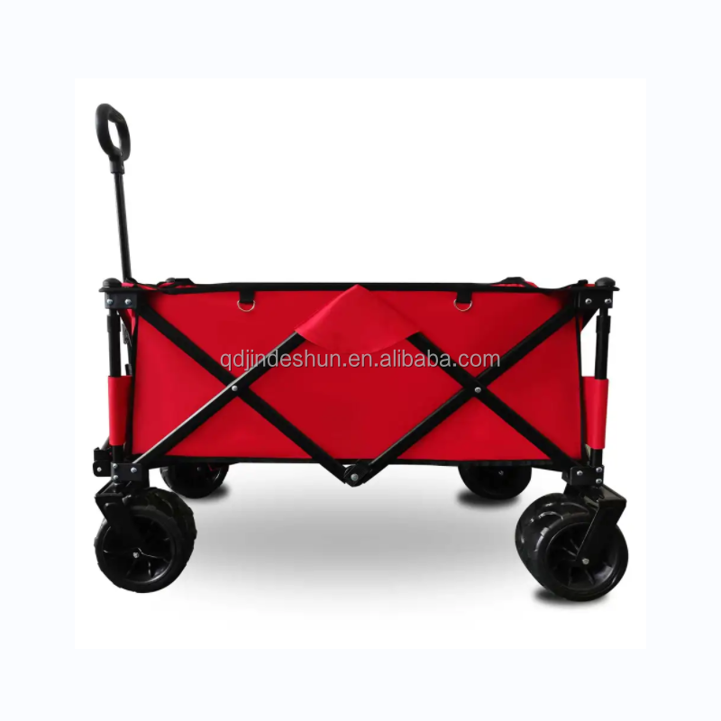 CT-0109 Shrink small size foldable trolley cart big wheels all-terrain outdoor use cart with four wheels garden cart