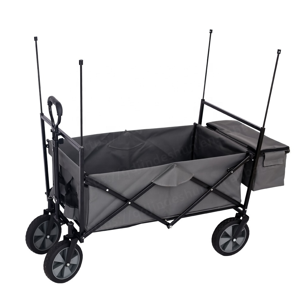 New design heavy duty roof outdoor foldable carts wagon folding multipurpose camp garden utility wagon yard cart