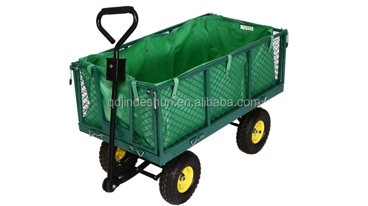 KINDE Transport Outdoor mesh garden cart  Garden Tool Trolley Sets Roll Container trolley hand wagons