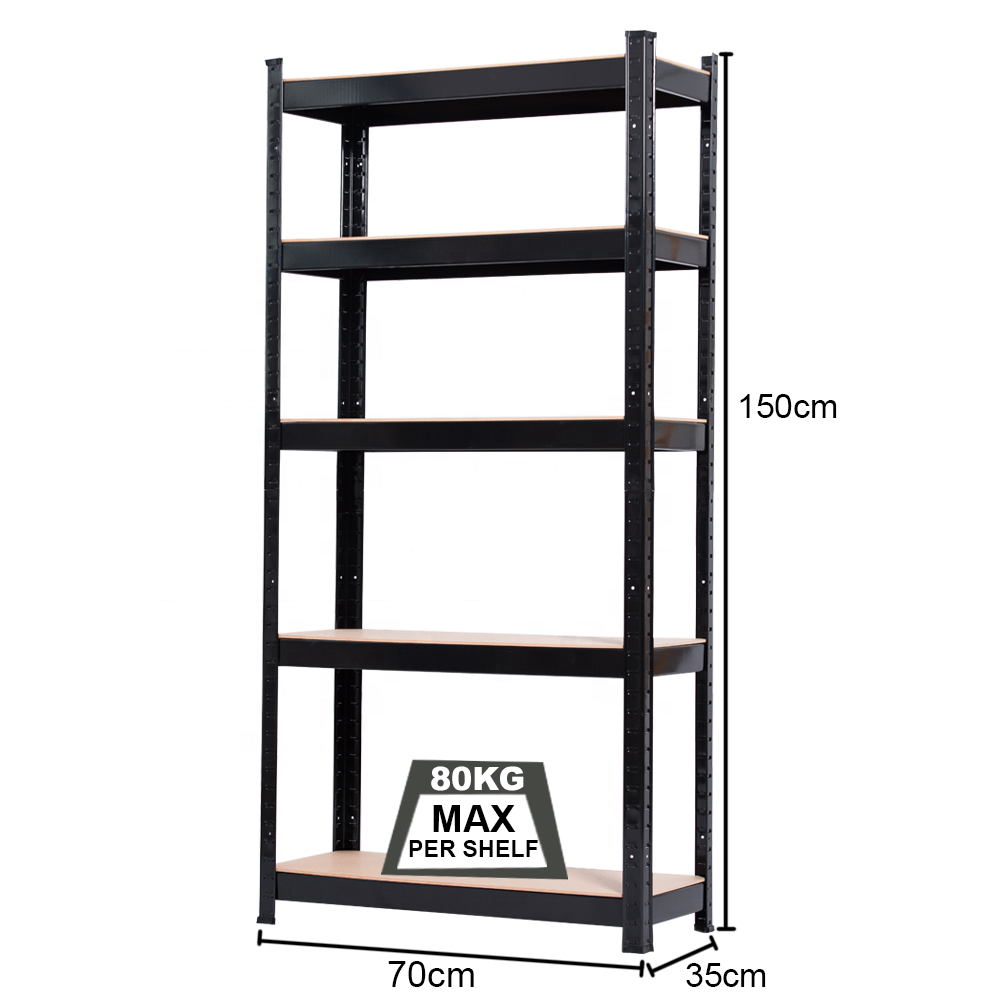 KINDE 5 Tier Light Duty Boltless Rack Furniture Stacking Racks Shelving Metal 150*70*35CM * Boltless / Rivet Shelving