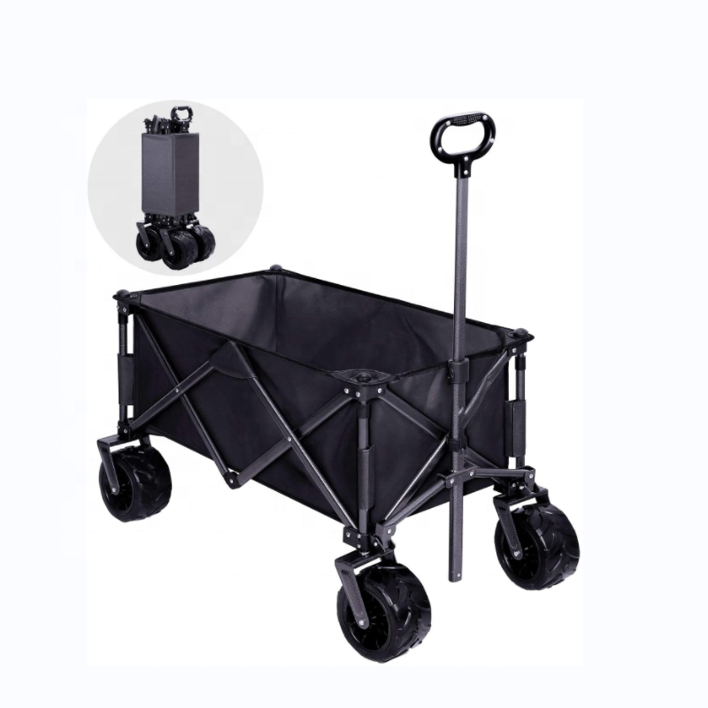 CT-0109 Shrink small size foldable trolley cart big wheels all-terrain outdoor use cart with four wheels garden cart