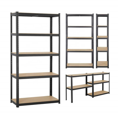 KINDE 5 Tier Heavy Duty Boltless Rack adjustable Metal Racking Shelves Garage Shelving 180x90x40CM 875KG Black