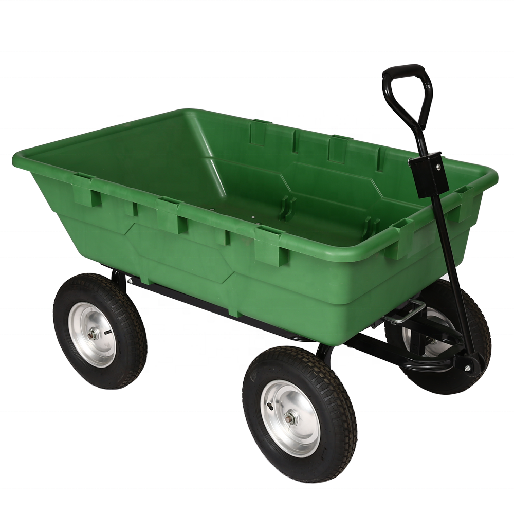 KINDE Transporting Garden Dump Cart with Durable Rubber Wheels Multifunctional Garden Tool Cart TC2135A