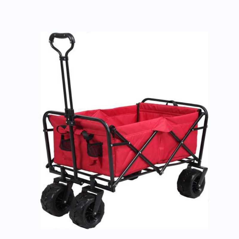 Portable all terrain beach utility cart beach camping trolley wagon cart with adjustable shelf height and wheels CT0103