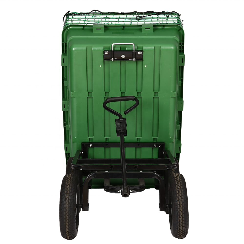 KINDE Transporting Garden Dump Cart with Durable Rubber Wheels Multifunctional Garden Tool Cart TC2135A