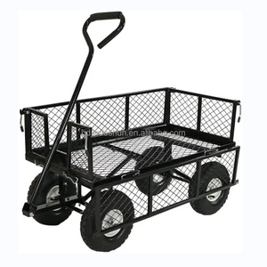 TC1840A Outdoor heavy load 250kg 4 wheel yard uility metal garden cart tool garden trolley cart