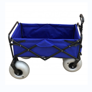 Metal Frame Folding Wagon Beach Camping Wagon Foldable Hand Carts Balloon Wheels FW3021 Model