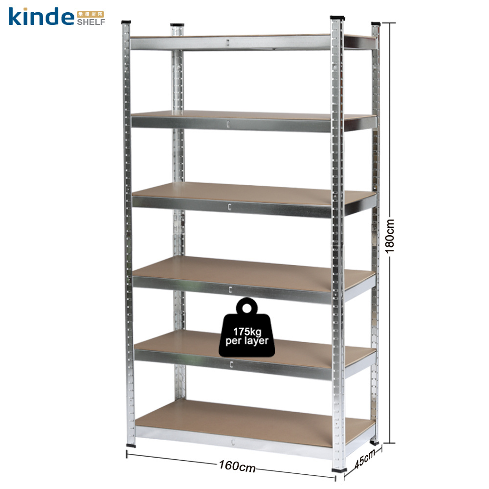 KINDE Plus 6 Adjustable Tier Galvanized Metal Shelves Eco-friendly Boltless Rack Storage Shelving Units