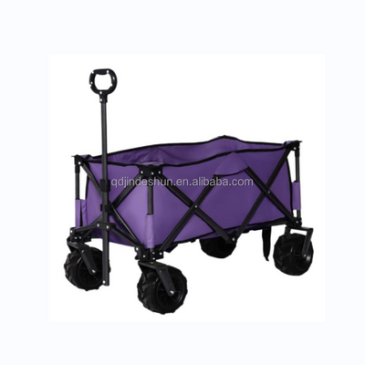 CT-0109 Shrink small size foldable trolley cart big wheels all-terrain outdoor use cart with four wheels garden cart