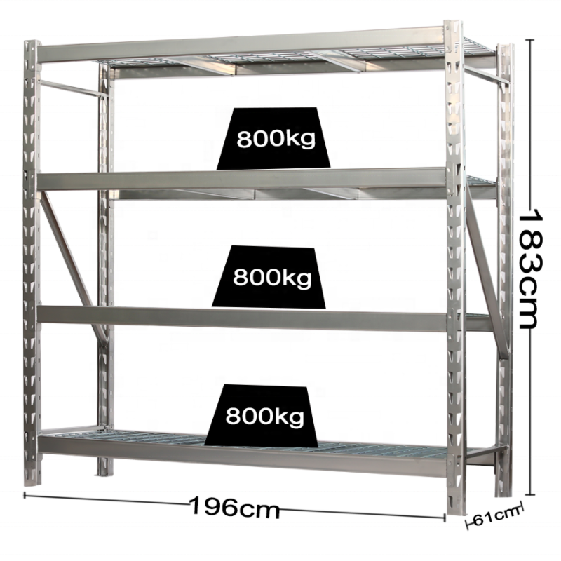 High Quality custom metal shelves heavy duty metal shelves 4 Tier 800KG/Layer galvanized shelf