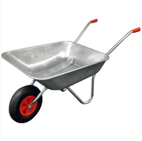 Heavy Duty Home Garden Metal Cart With Pneumatic Tyre  Garden Agriculture Wheelbarrow  With Galvanized Metal Tray