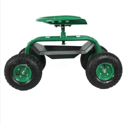 360 Degree Swivel Seat Outdoor Gardening Planting Picking Rolling Garden Cart Scooter with Wheels and Tool Tray