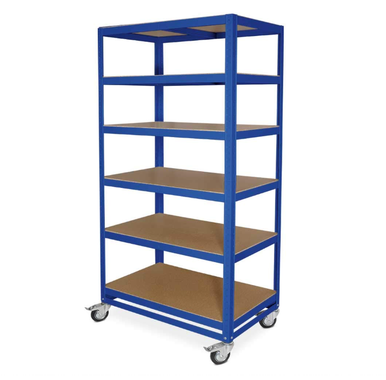 Heavy Duty Shelf Storage Warehouse Rack 6 Tier Metal Wheels Shelving Racks