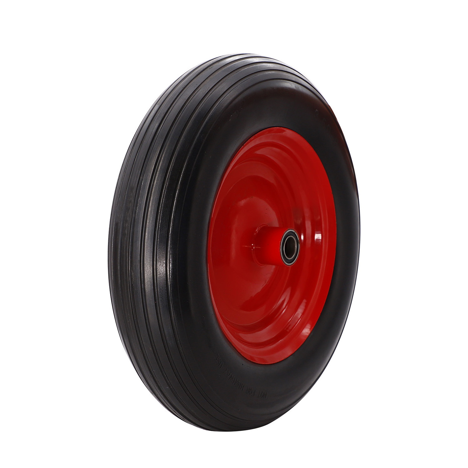 OEM Color 4.00-8 Tgum Rubber Flat Free PU Foam Solid Trolley Wheel