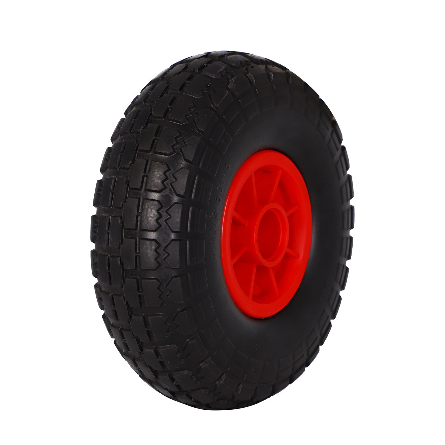 OEM Color 4.00-8 Tgum Rubber Flat Free PU Foam Solid Trolley Wheel