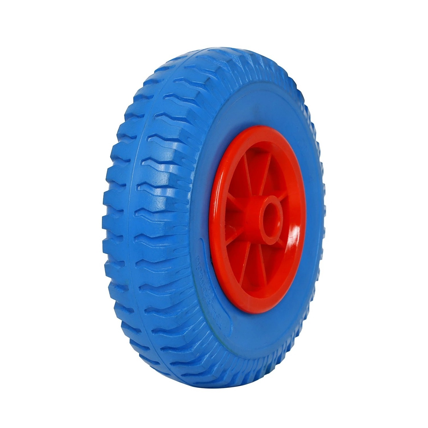 OEM Color 4.00-8 Tgum Rubber Flat Free PU Foam Solid Trolley Wheel