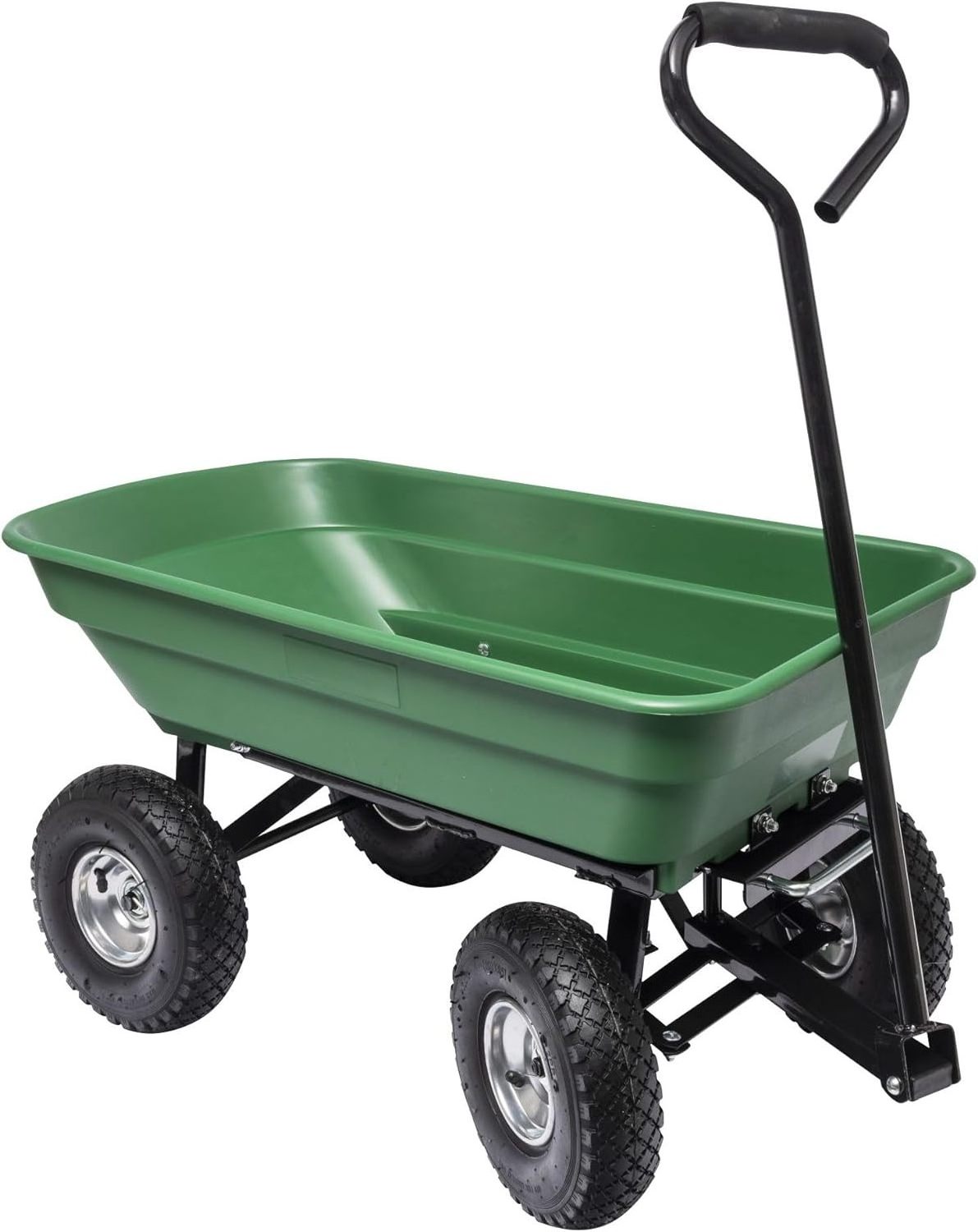 Garden Carts Landscape Dump Wagon Cart Lawn Utility Cart Heavy Duty Steel Outdoor Beach Lawn Yard Buggy