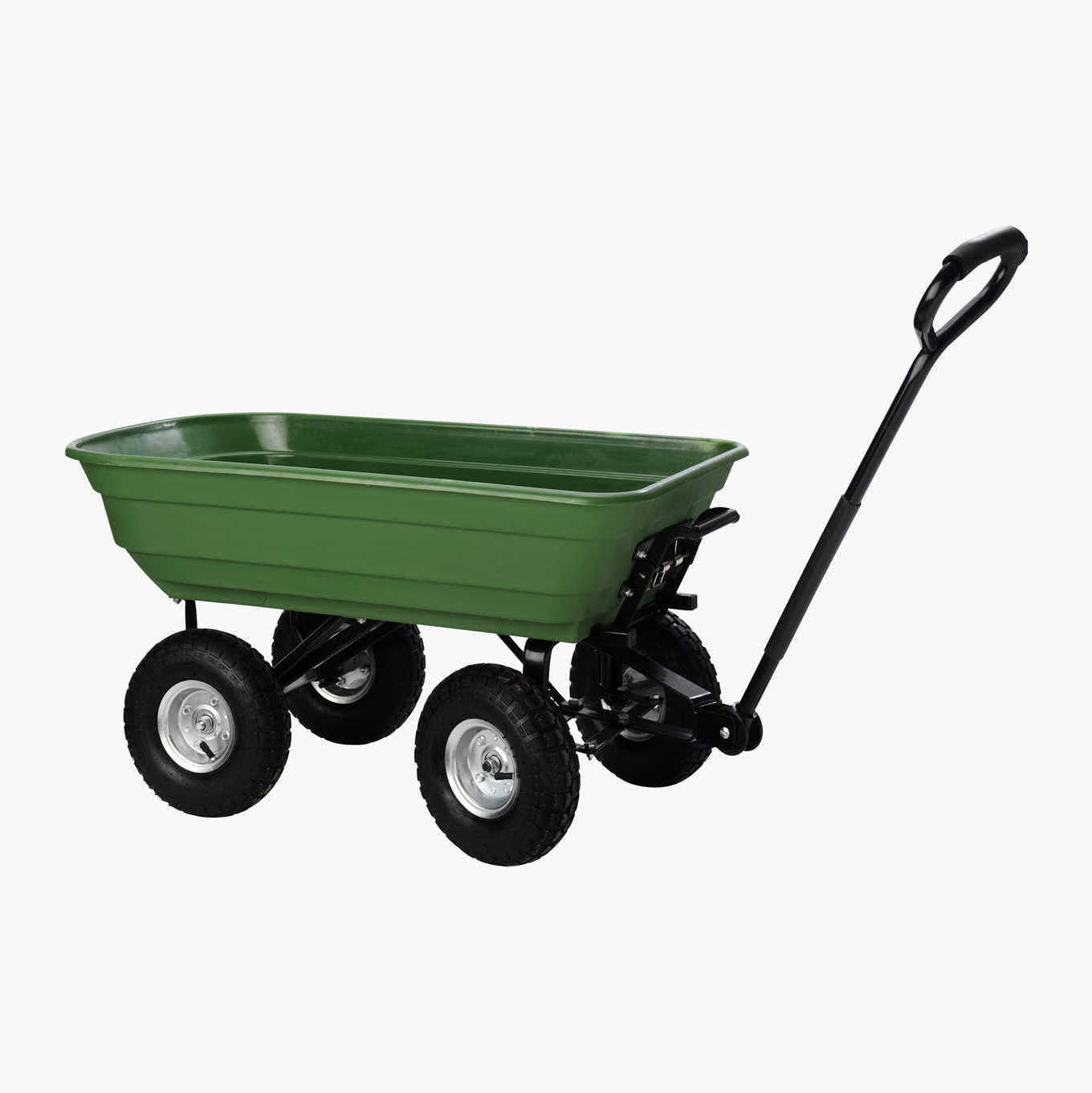 Garden Carts Landscape Dump Wagon Cart Lawn Utility Cart Heavy Duty Steel Outdoor Beach Lawn Yard Buggy