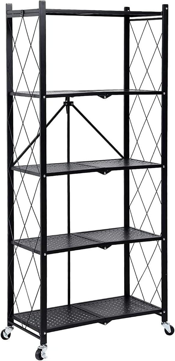 3/4/5 Multifunctional Kitchen And Bathroom Metal Tier Storage Rack Shelving Folding Shelf