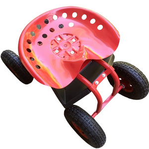 360 Degree Rotating Seat Rolling Garden Stool Work Seat Cart