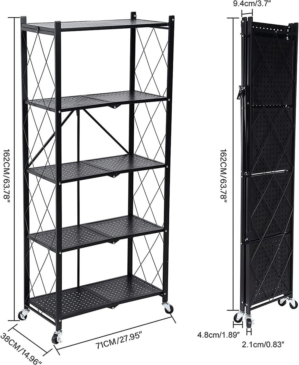 3/4/5 Multifunctional Kitchen And Bathroom Metal Tier Storage Rack Shelving Folding Shelf