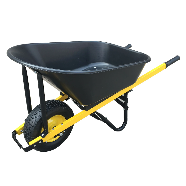 200KG Heavy Duty Plastic Tray Loading Capacity Building Tool Wheel Galvanized  Construction Wheelbarrow