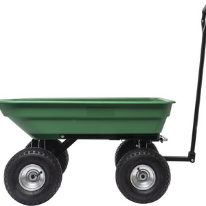 Garden Carts Landscape Dump Wagon Cart Lawn Utility Cart Heavy Duty Steel Outdoor Beach Lawn Yard Buggy