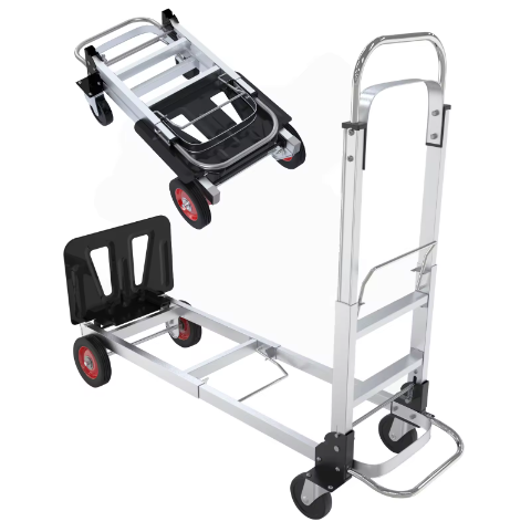 Heavy Duty 2-in-1 Convertible Luggage Cart and Dolly Portable Stretchable Aluminium Folding Hand Truck Dolly