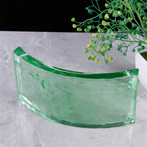 Custom decorative color crystal glass curved fire brick