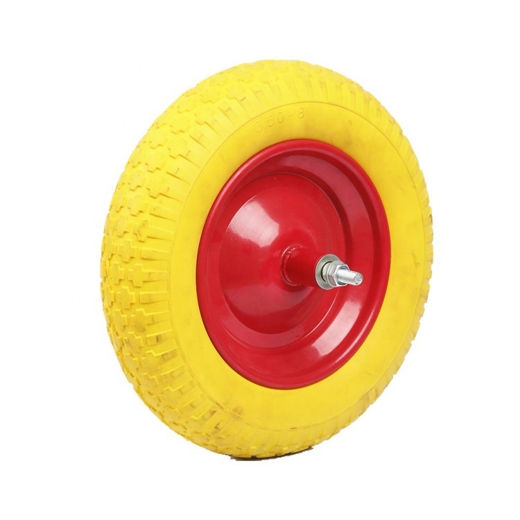 13 inch 16 inch flat free tire 13x5.00-6  PU foam filled lawn mower wheels