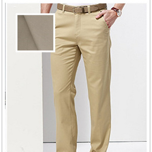 Popular style 97% cotton 3% spandex cotton solid dyed twill fabric for Men's pants, 250 gsm before wash