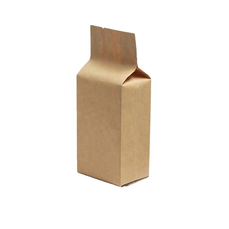 Custom Aluminum Foil Side Seal Packaging Biodegradabele Kraft Paper Sachet Heat Sealed Pouch for Coffee Snack