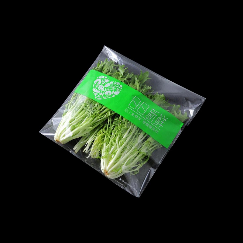 Custom OEM Printing Clear Self Adhesive Bag Vegetable Packaging OPP Plastic Lettuce Salad Packaging Bag