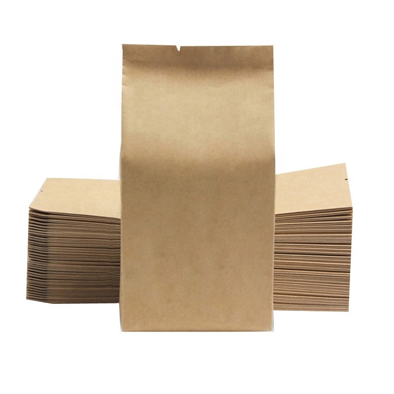 Custom Aluminum Foil Side Seal Packaging Biodegradabele Kraft Paper Sachet Heat Sealed Pouch for Coffee Snack